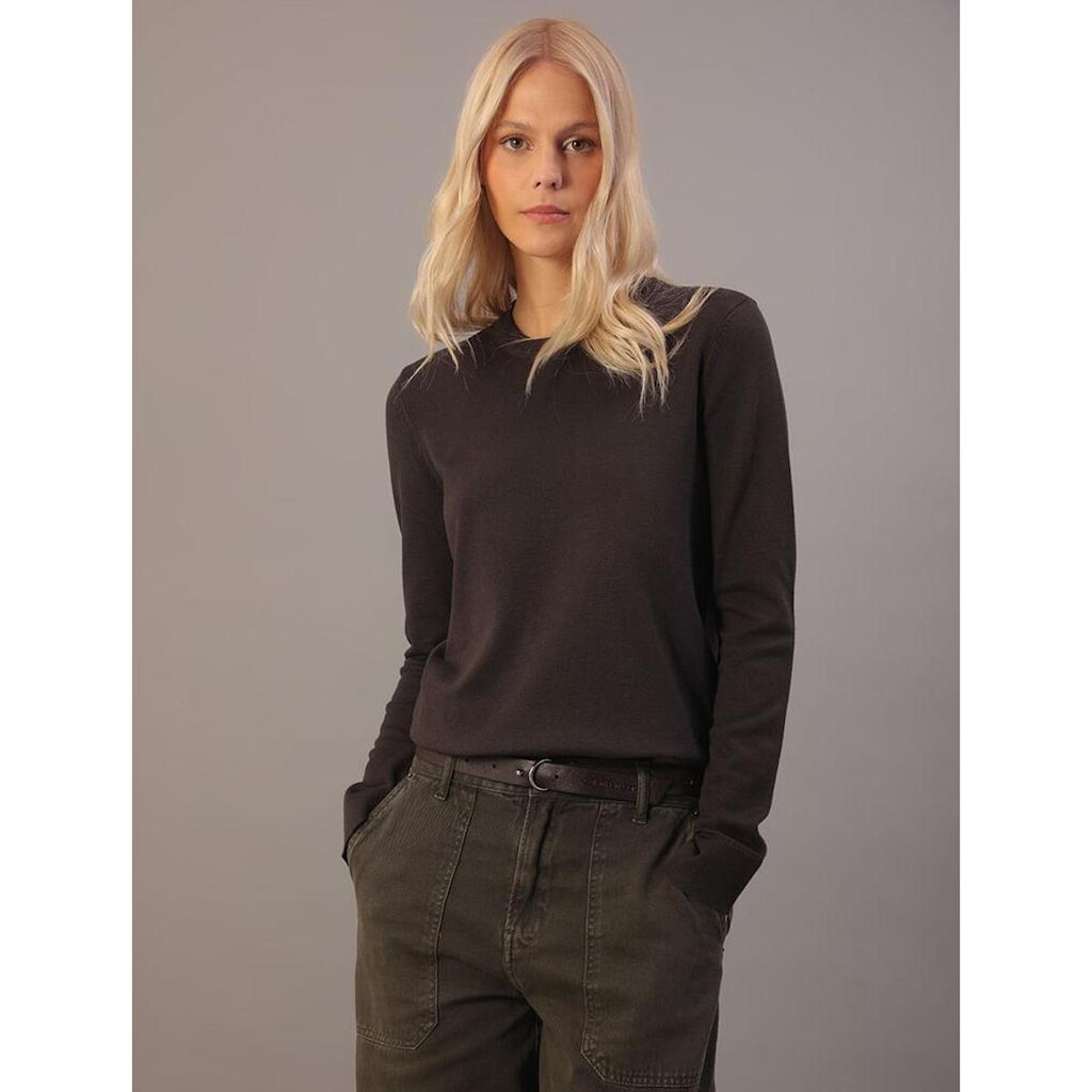 Tricot Feminino Gola Careca Calvin Klein Jeans - Cafe