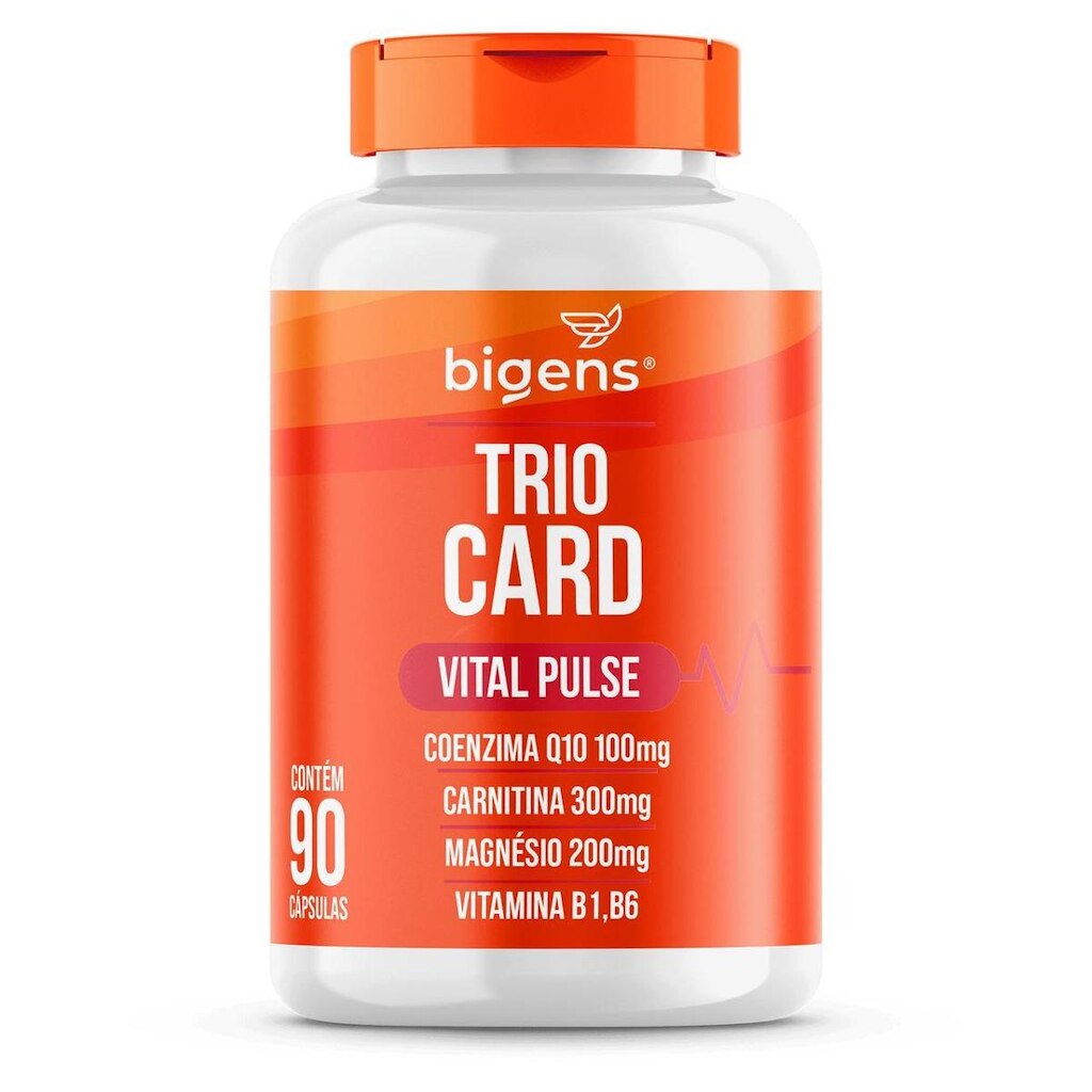 Trio Card Vital Pulse Coenzima Q10, L-Carnitina, Magnésio, Vitaminas B1 e B6 90 Caps - Bigens