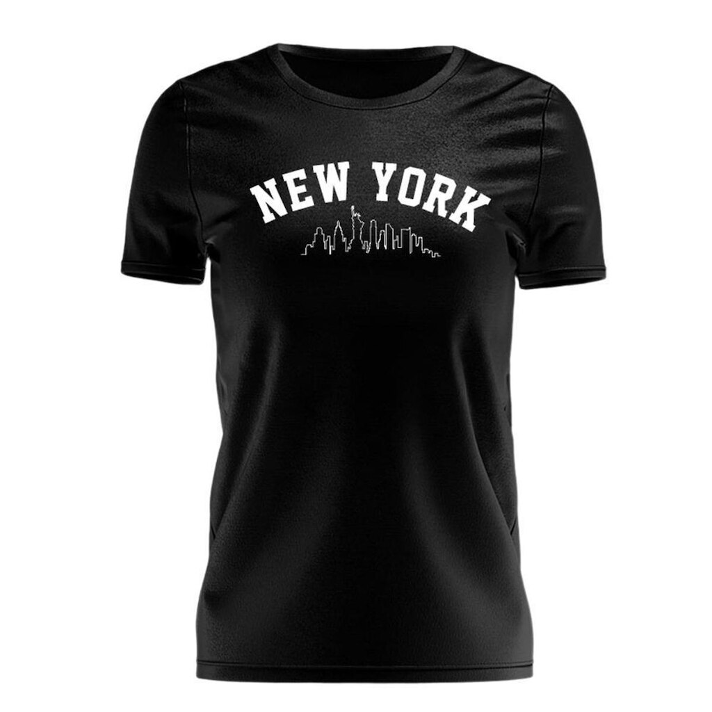 Tshirt Blusa Meninas T-shirt Estampada Manga Curta New York Feminina