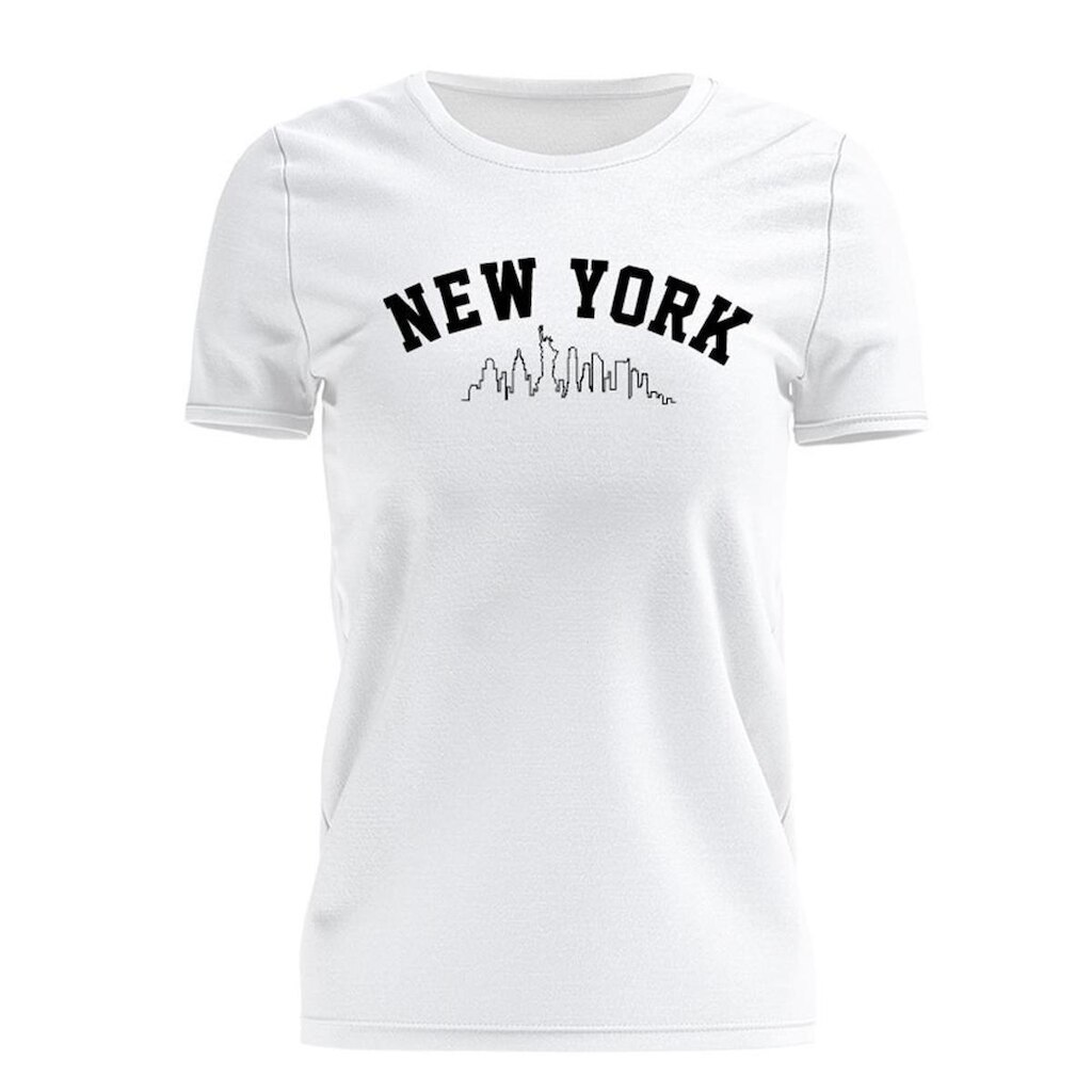 Tshirt Blusa Meninas T-shirt Estampada Manga Curta New York Feminina