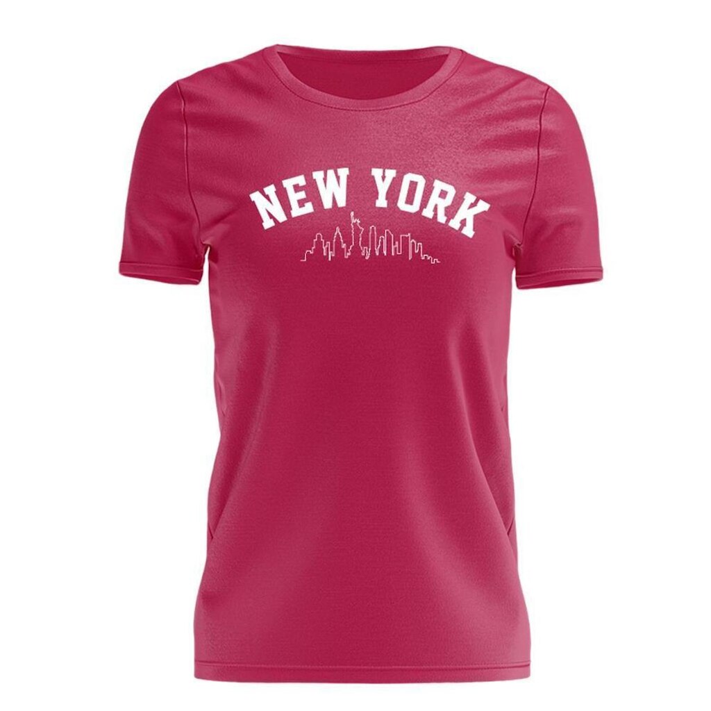 Tshirt Blusa Meninas T-shirt Estampada Manga Curta New York Feminina