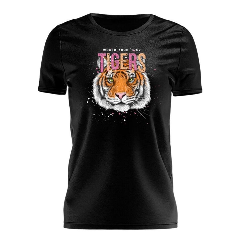 Tshirt Blusa Meninas T-Shirt Estampada Manga Curta Tigre Feminina