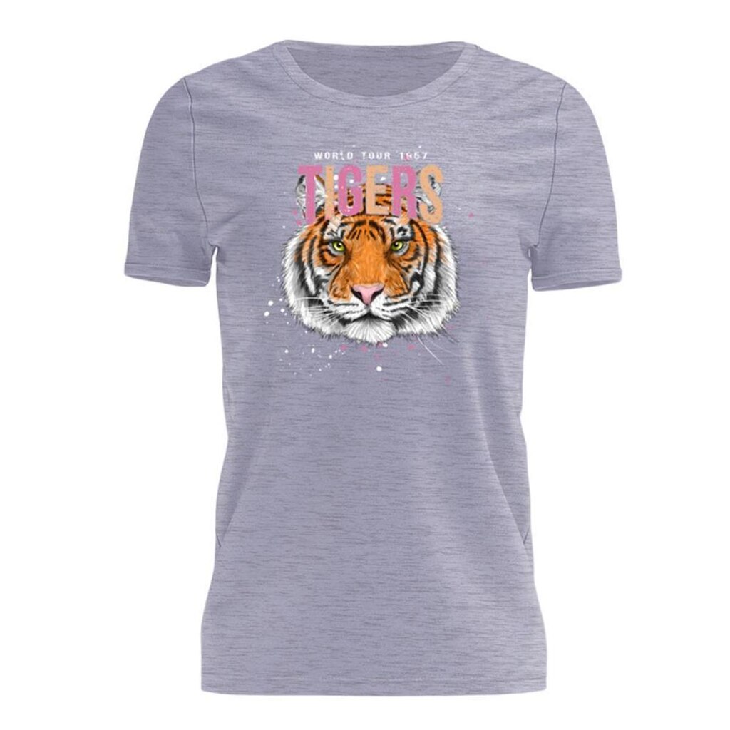 Tshirt Blusa Meninas T-Shirt Estampada Manga Curta Tigre Feminina
