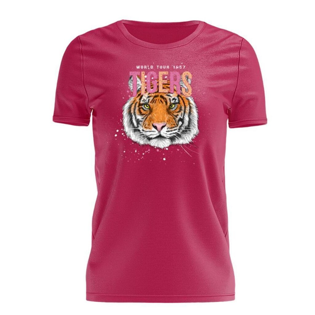 Tshirt Blusa Meninas T-Shirt Estampada Manga Curta Tigre Feminina