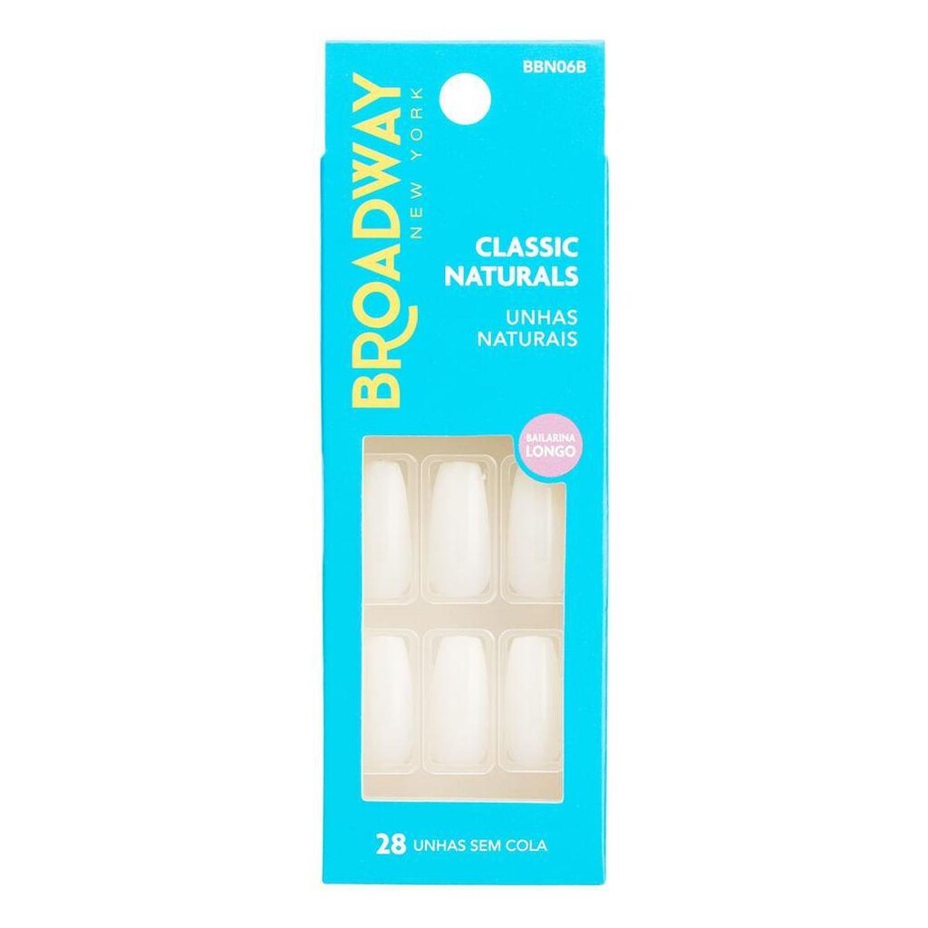 Unhas Naturais Kiss NY Broadway Bailarina Longo 1Un