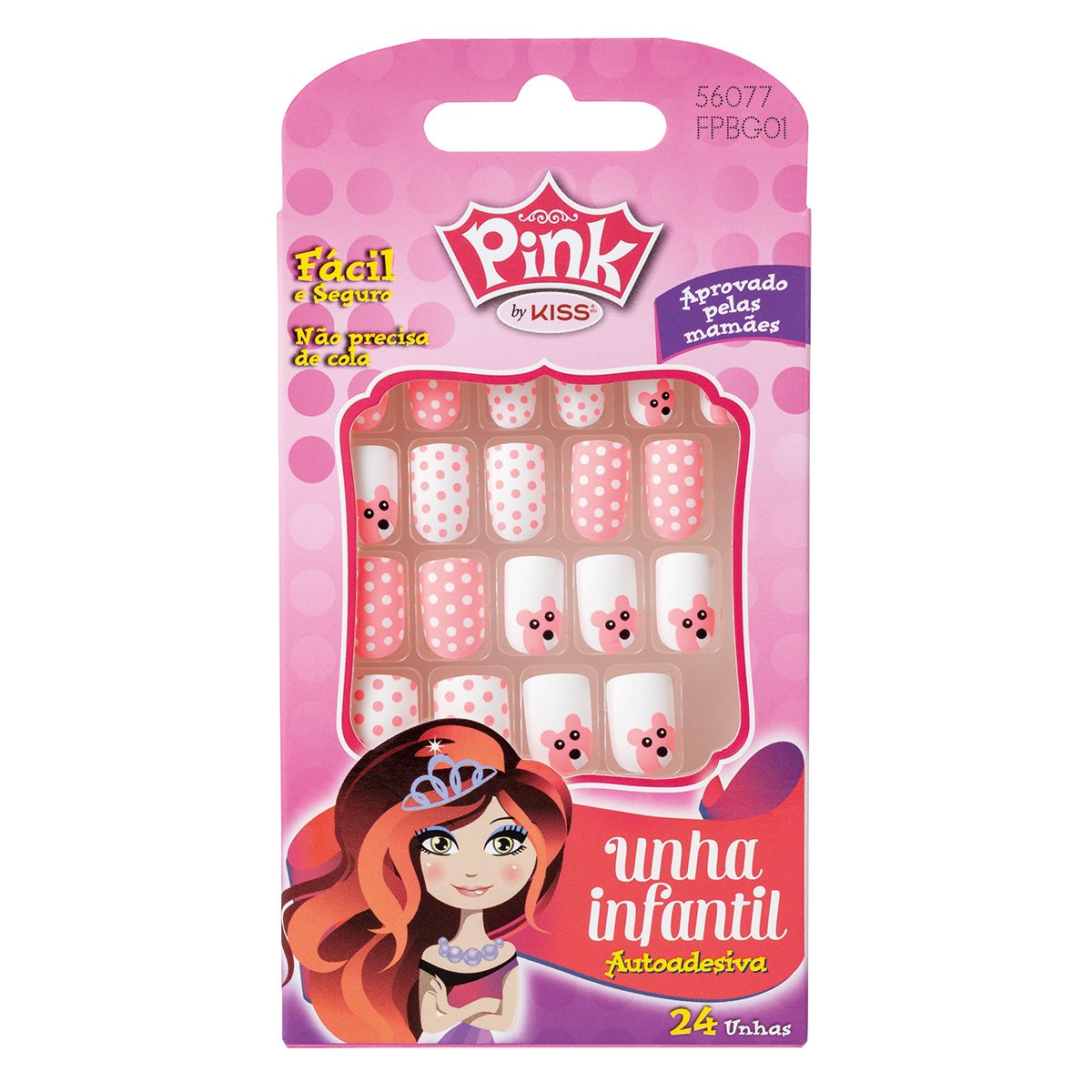 Unhas Postiças Infantil Autoadesiva Pink By Kiss New York Menor preço em Unhas Postiças Infantil Autoadesiva Pink By Kiss New York