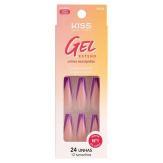 Unhas Postiças Kiss New York - Gel Extend New Purple 1Un