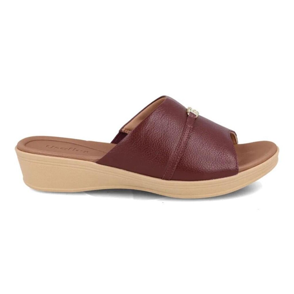 Usaflex Tamanco Anabela Feminino Couro