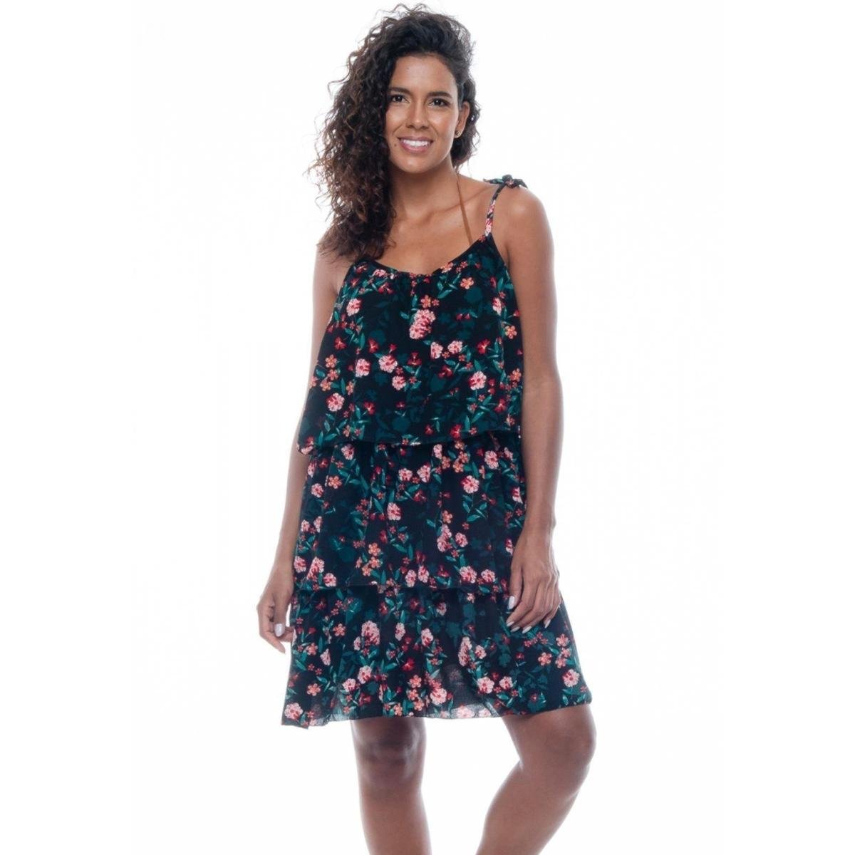 VESTIDO 101 Resort Wear Curto FORRADO com ALÇAS Marias Crepe leve Menor preço em VESTIDO 101 Resort Wear Curto FORRADO com ALÇAS Marias Crepe leve