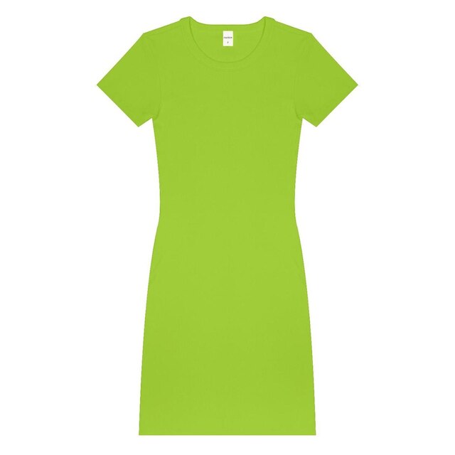 Vestido Acinturado Em Ribana Canelada Rovitex Verde
