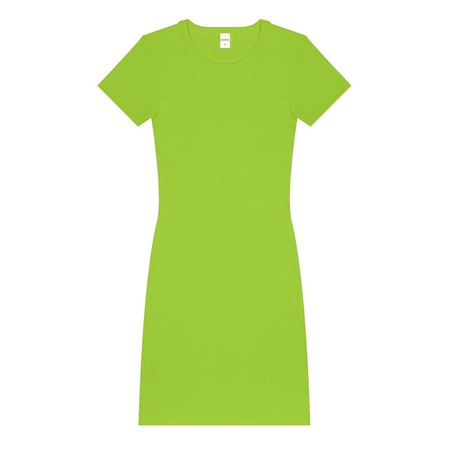 Vestido Acinturado Em Ribana Canelada Rovitex Verde