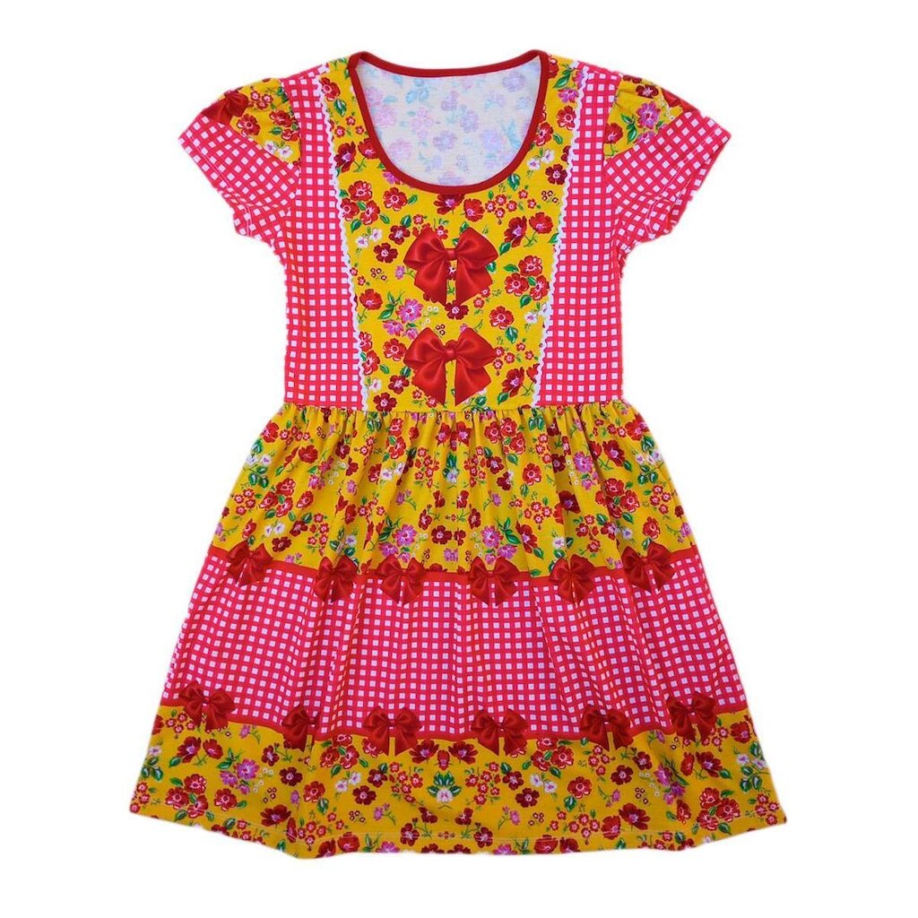 Vestido Adulto Temático Estampado Festa Junina