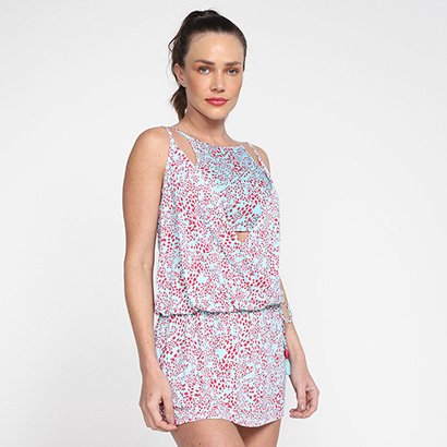 Vestido Água Doce Amarração Poá Feminina - Feminino
