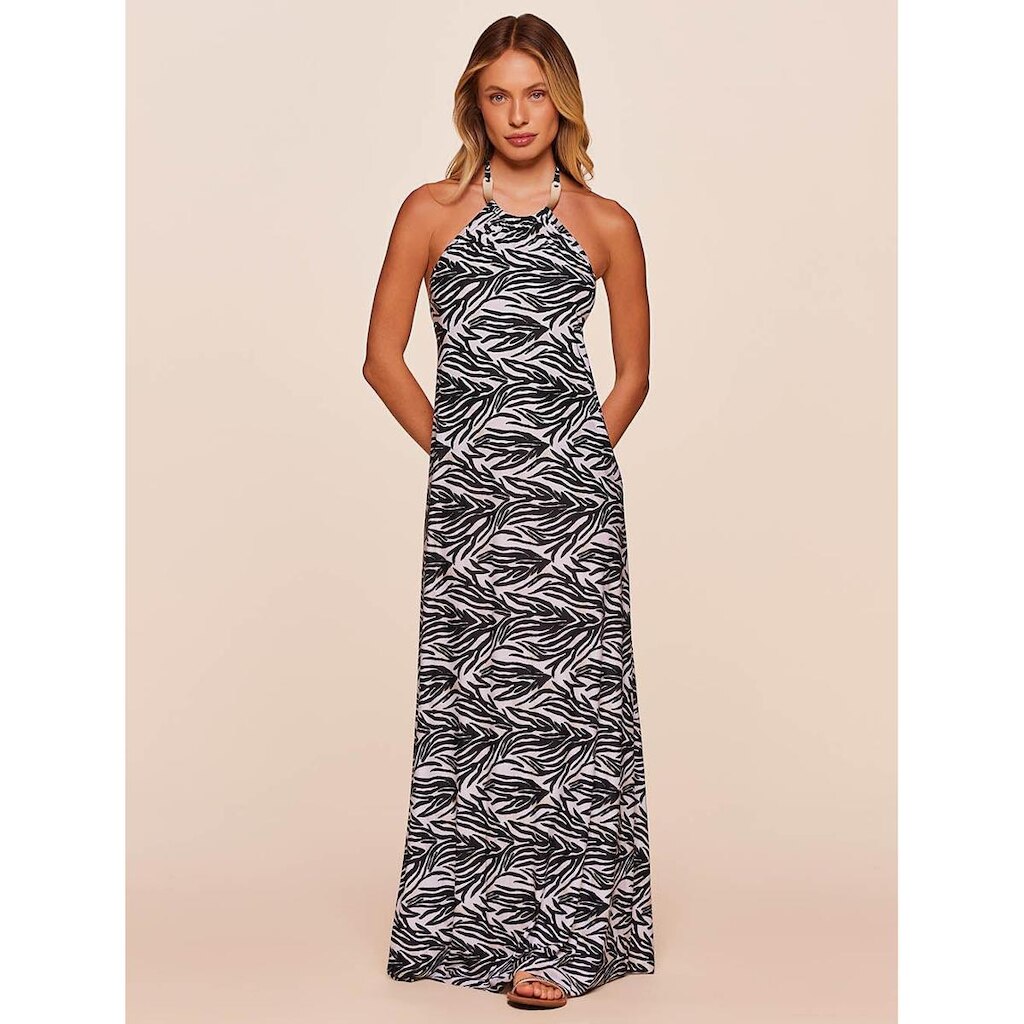 Vestido Água Doce Longo Estampado Wild