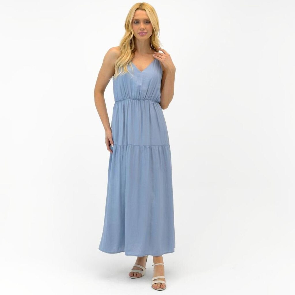 Vestido Aishty Longo com Alça Fina Feminino