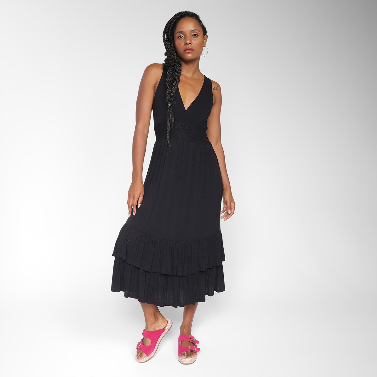 Vestido All Is Love Viscocrepe Amarração - Preto Menor preço em Vestido All Is Love Viscocrepe Amarração - Preto