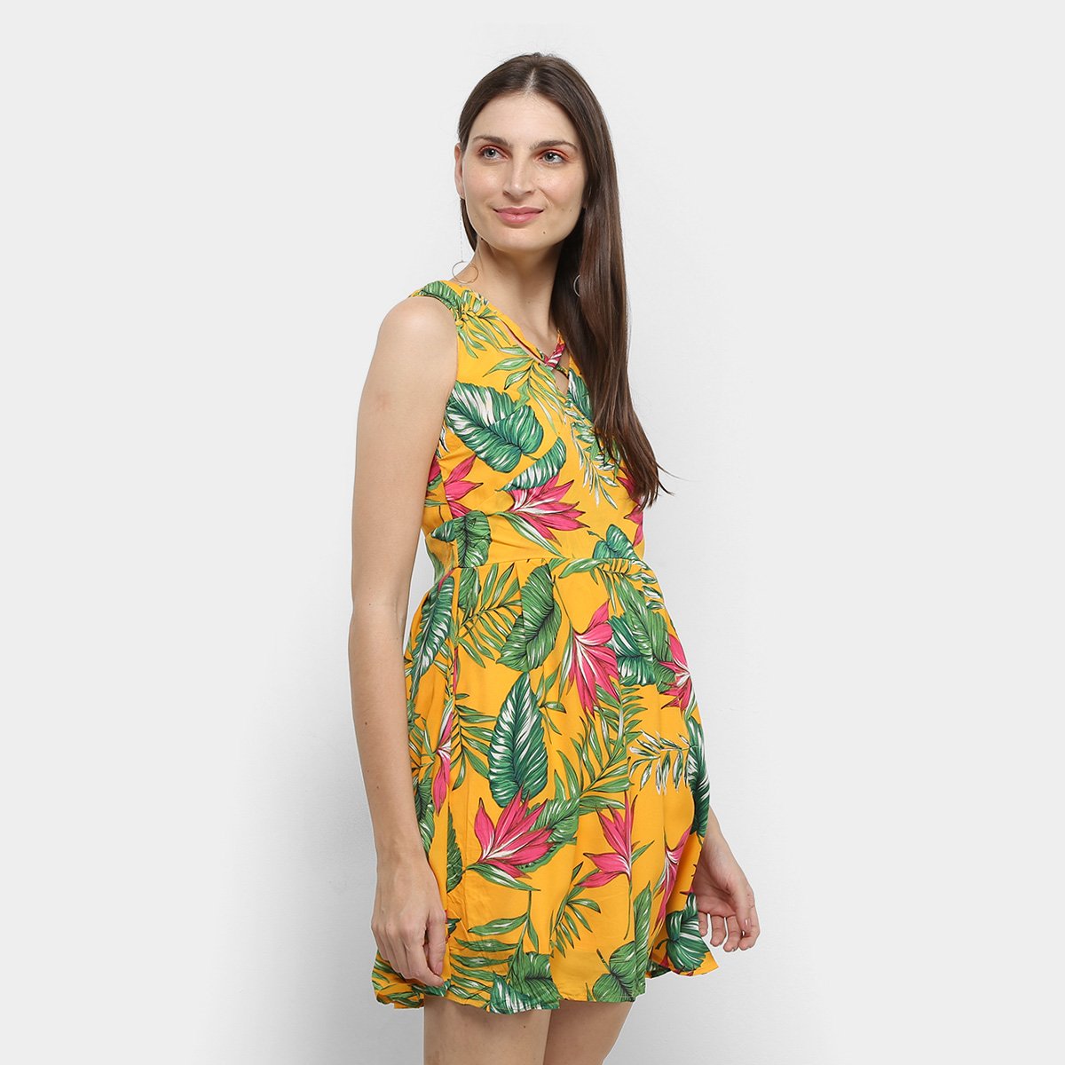 Vestido Allexia Evasê Floral Decote Costas - Amarelo é boa?