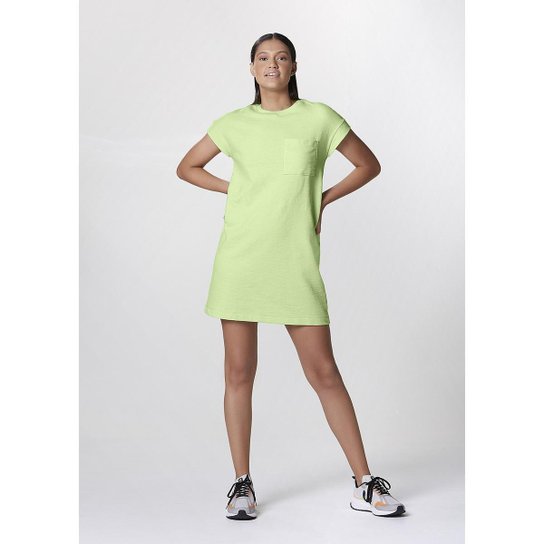 Vestido Básico Manga Curta Em Malha - 0B5DKQUEN3 - Verde