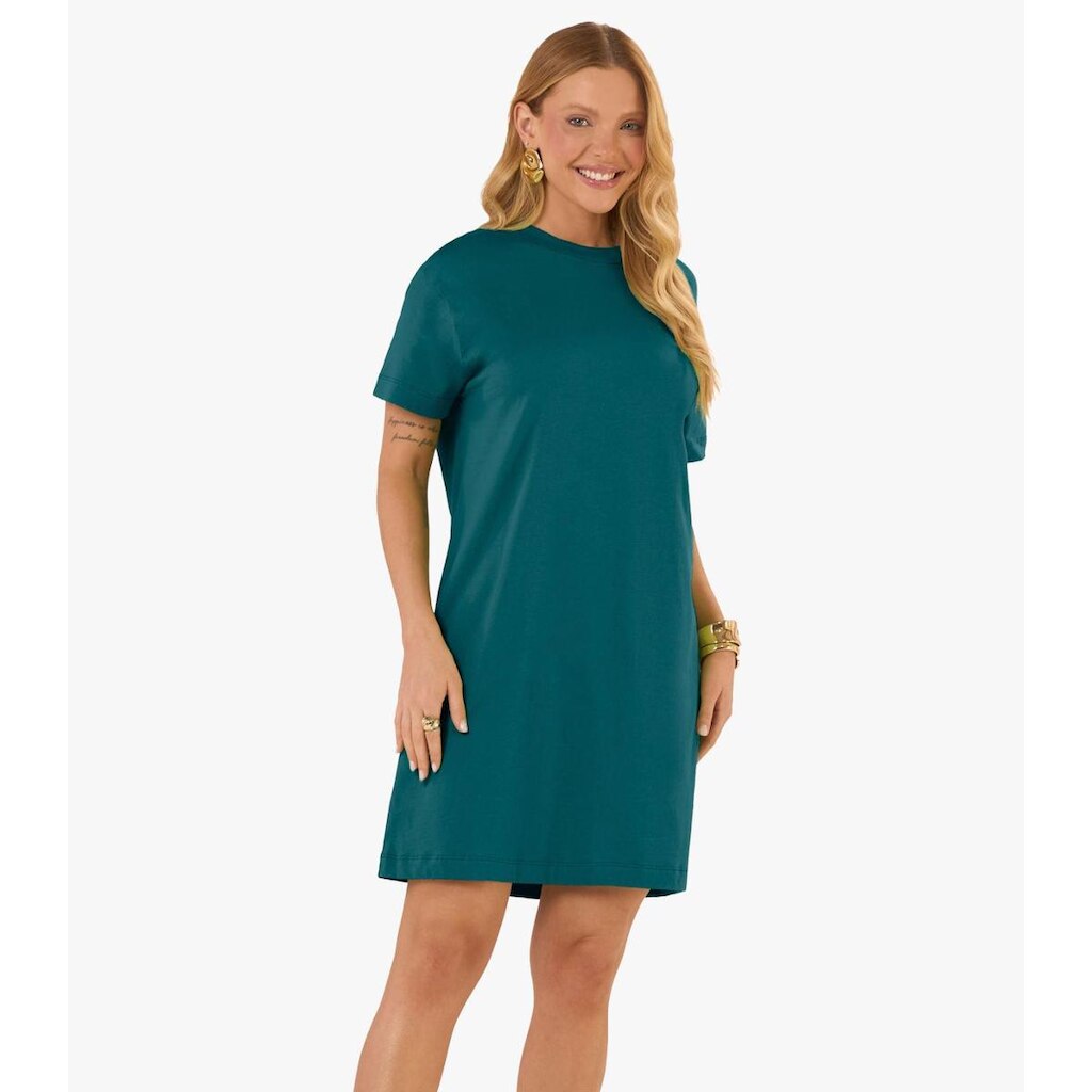 Vestido Básico T-Shirt Feminino Rovitex Verde