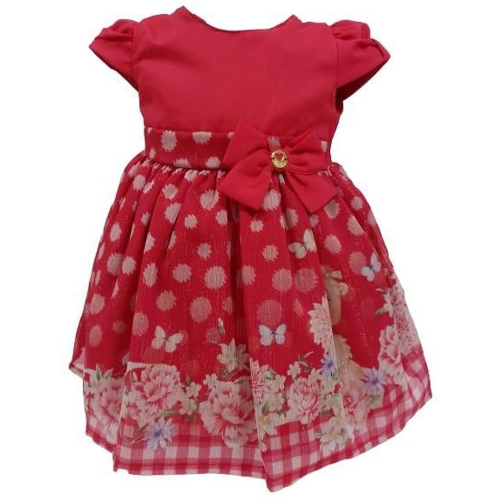 Vestido Bebê Menina Estampado Luxo Paraiso Verão Ref 13948