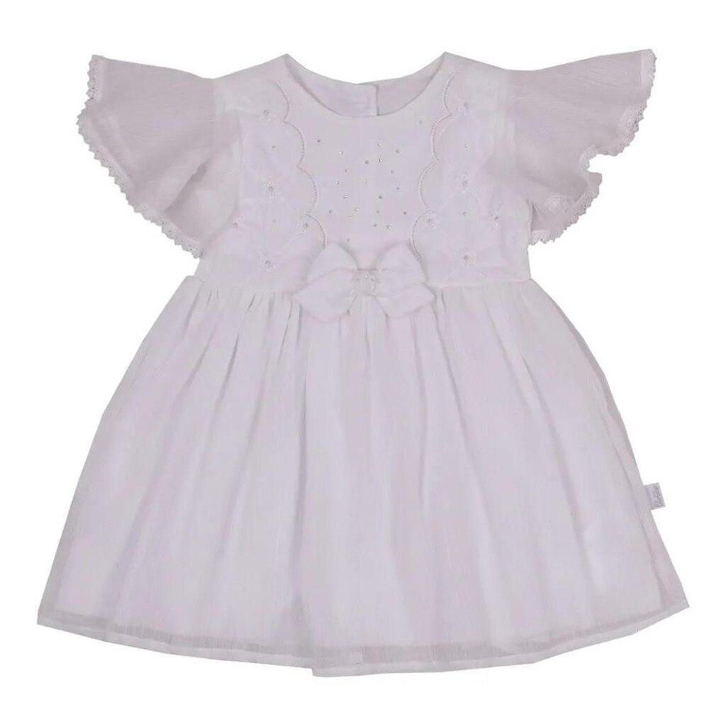 Vestido Bebê Menina Luxo Festa Batizado Paraiso Branco 13952