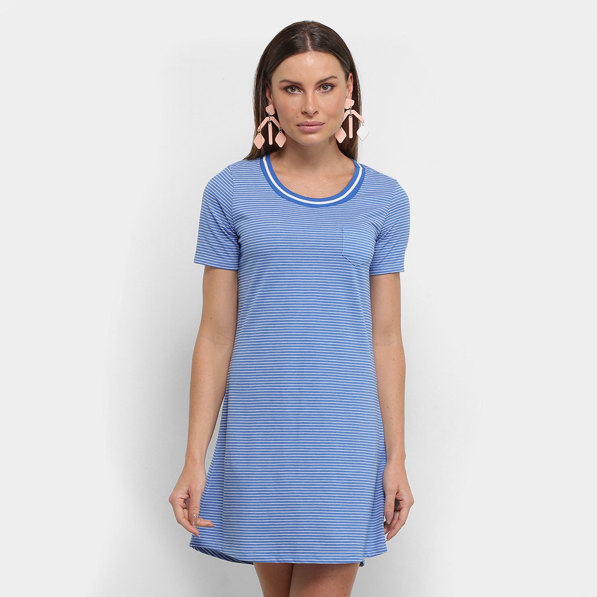 vestido blusão listrado