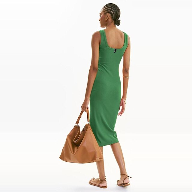 Vestido Canelado Colcci Midi Feminino