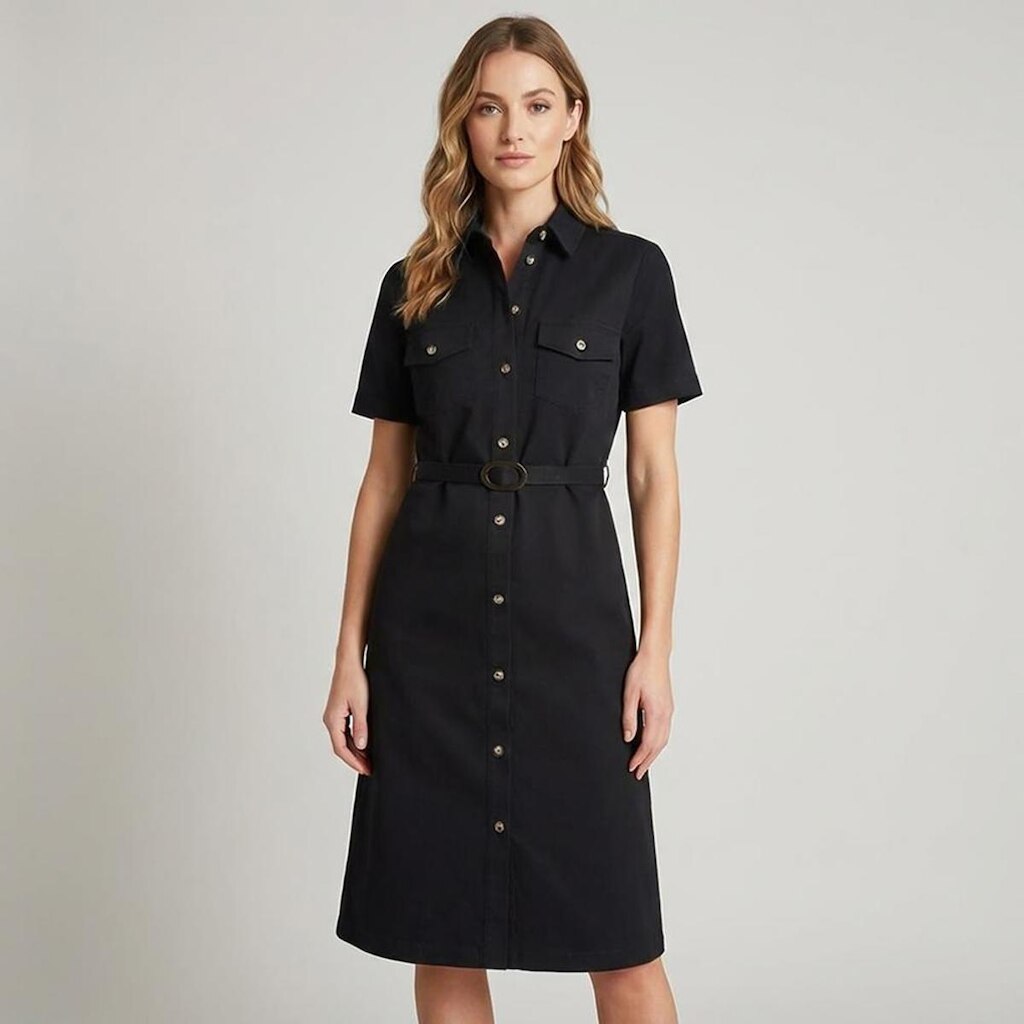 Vestido Chemise Dudalina Yva Em Sarja Feminino
