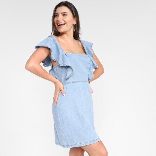 Vestido Colcci Jeans Curto Babado | Zattini