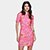 Vestido Curto Colcci Folhagens Feminino - Rosa+Vermelho