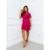 Vestido Curto com Cinto Manga Curta Confortável Camiseta - Pink