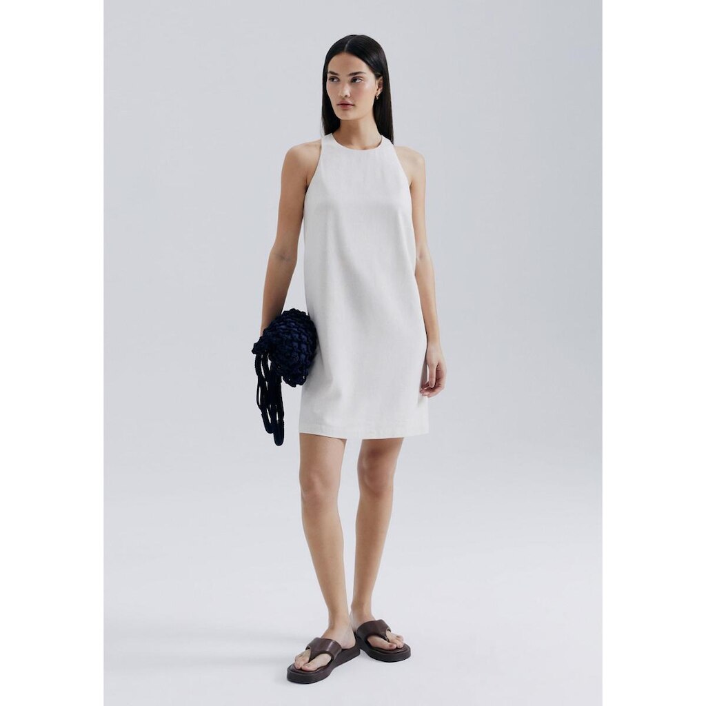 Vestido Curto Evasê Com Linho Hering