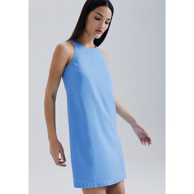 Vestido Curto Evasê Com Linho Hering