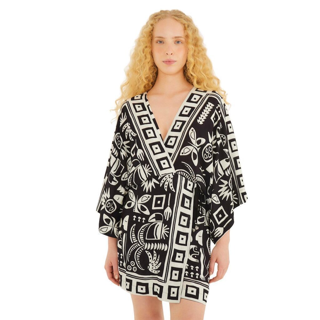 Vestido Curto Farm Rio Lenço Tropicano Feminino