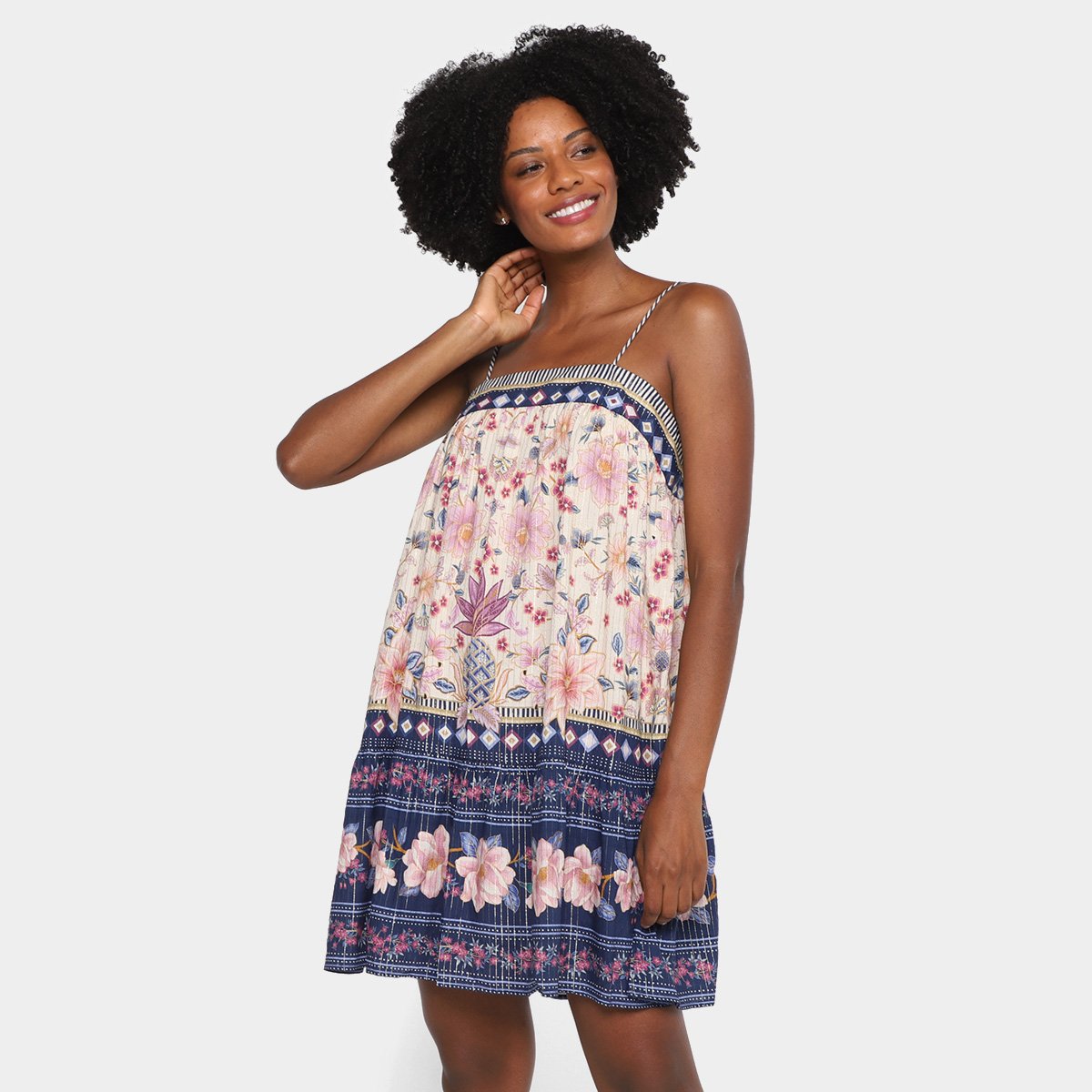 Vestido Curto Farm Tapete De Abacaxi Feminino - Estampado Menor preço em Vestido Curto Farm Tapete De Abacaxi Feminino - Estampado