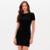 Vestido Curto Lança Perfume Canelado Feminino - Preto