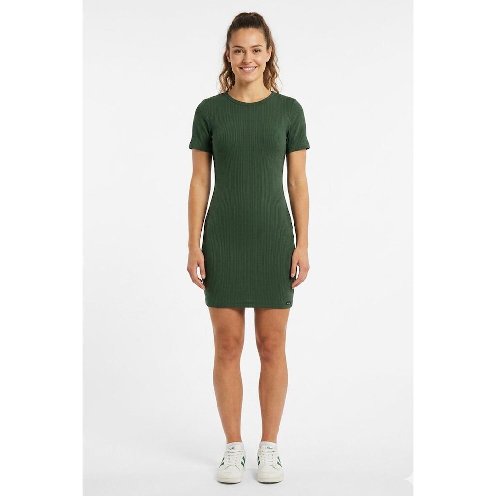 Vestido Curto Lunender Mangas Curtas Malha Canelada 00564