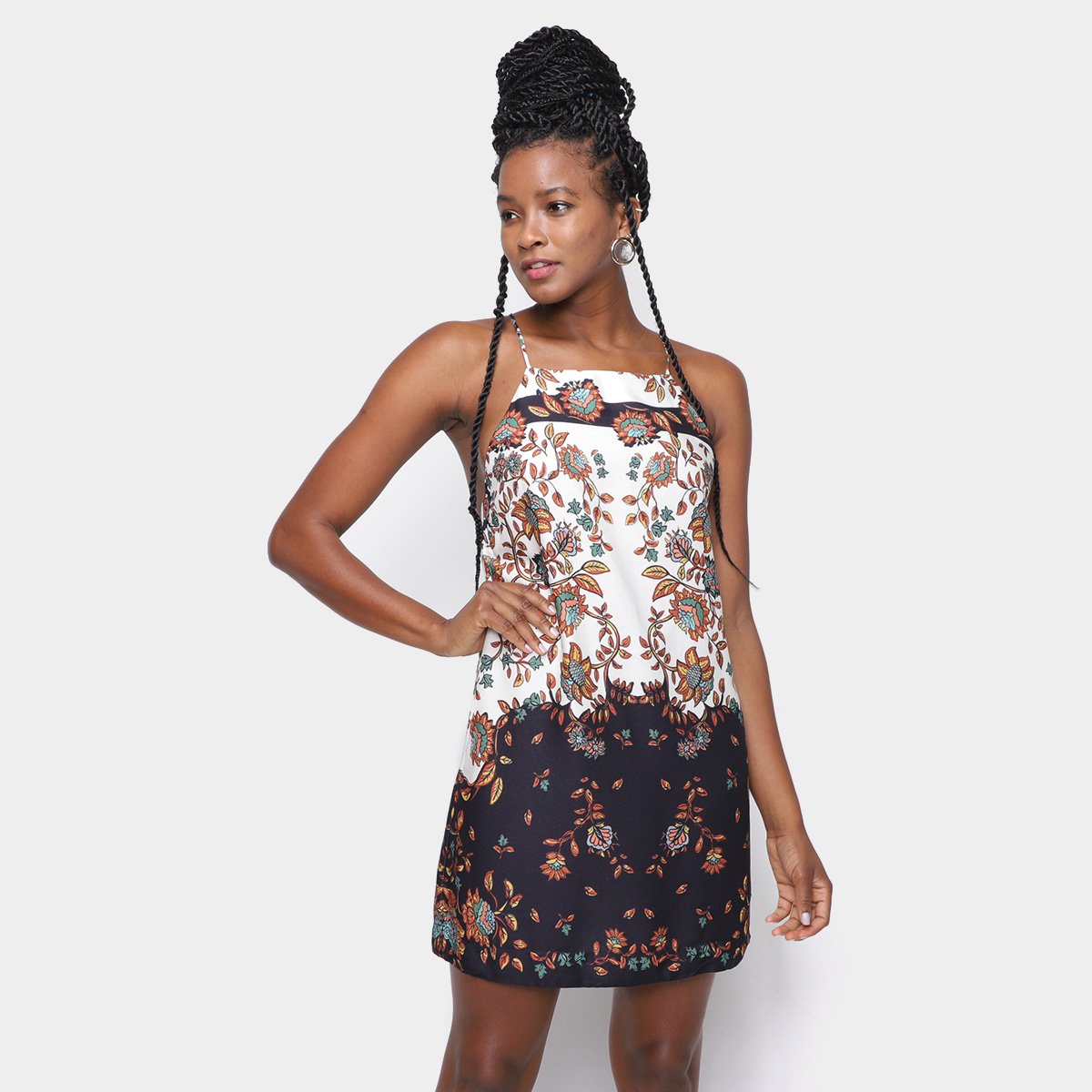 Vestido Curto Oh Boy Estampado - Estampado Menor preço em Vestido Curto Oh Boy Estampado - Estampado