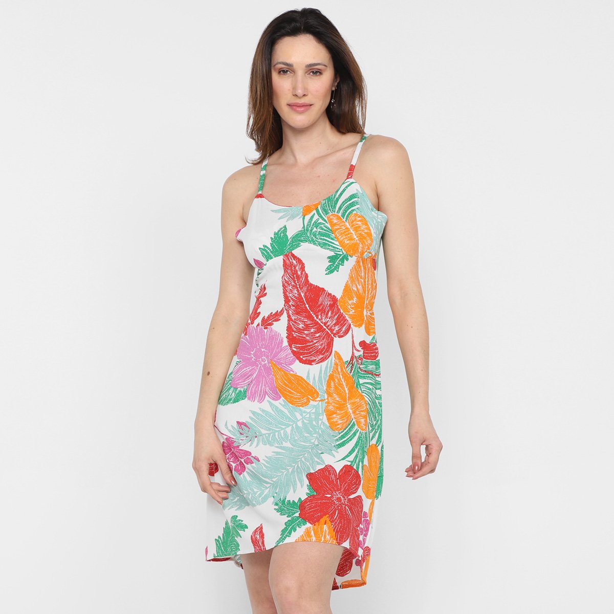 Vestido Curto The Style Box Estampado - Nude Menor preço em Vestido Curto The Style Box Estampado - Nude