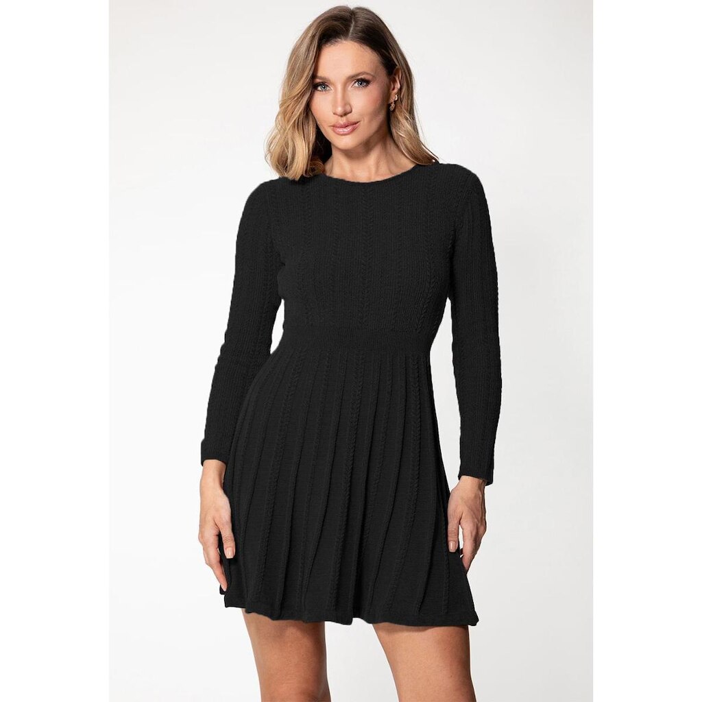 Vestido de Tricot Curto Flare Eco Preto