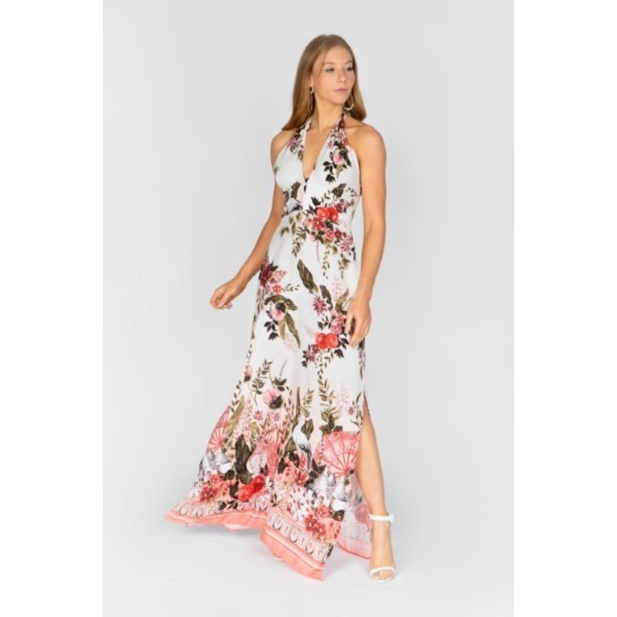 Vestido Dimy Longo com Fenda Lateral - Branco Menor preço em Vestido Dimy Longo com Fenda Lateral - Branco