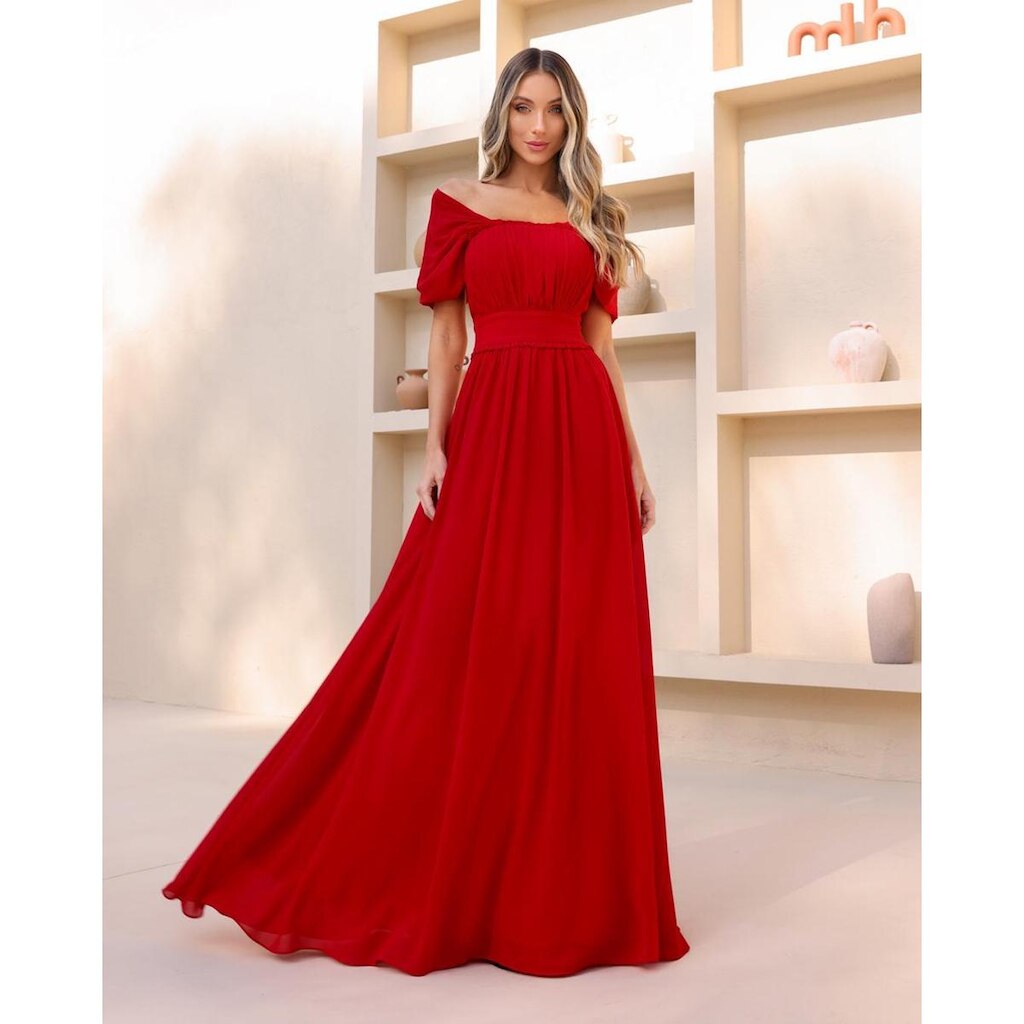 Vestido Dot Clothing Ombro a Ombro Vermelho - M