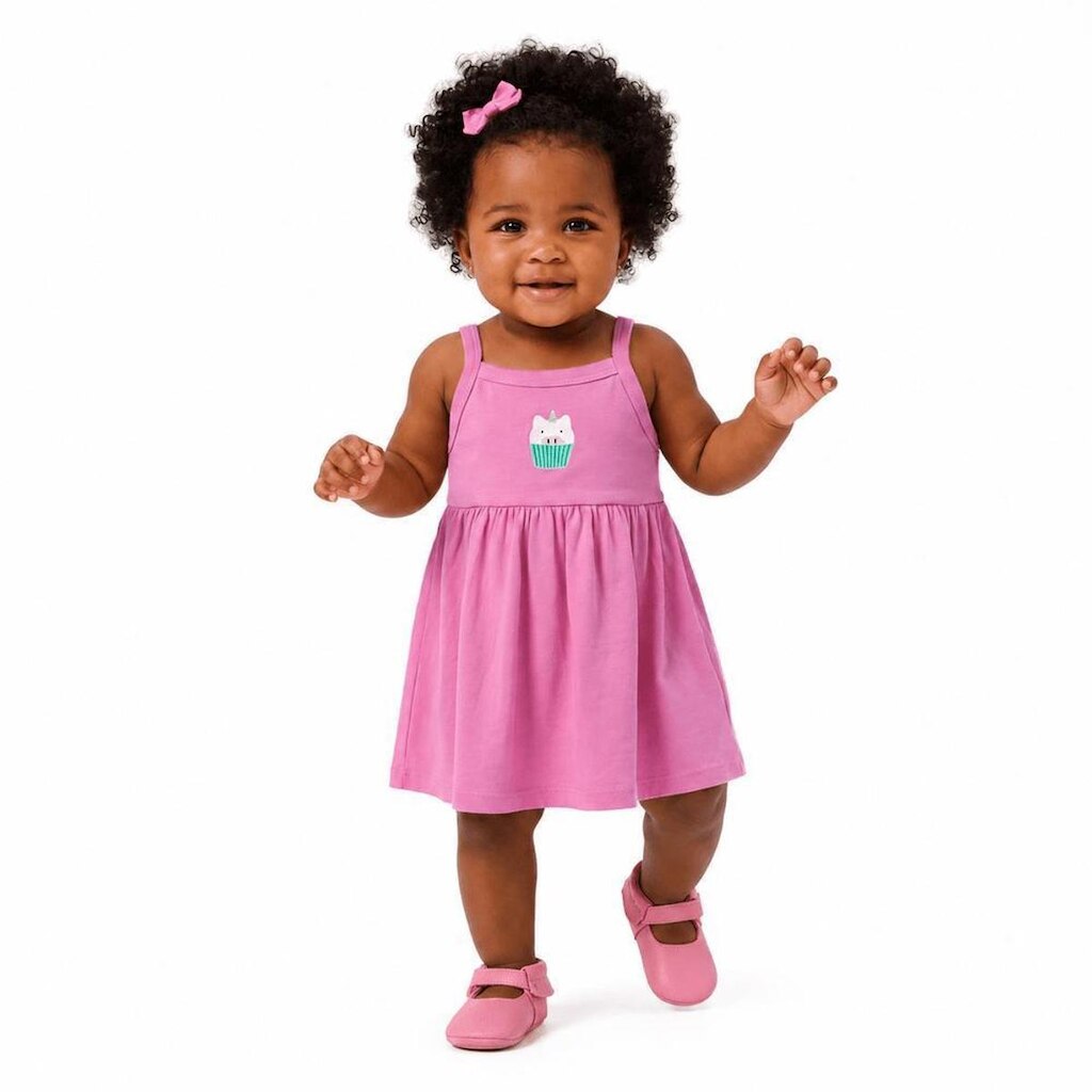 Vestido e Calcinha Bebê Para Brincar e Rolar Amora Alphabeto