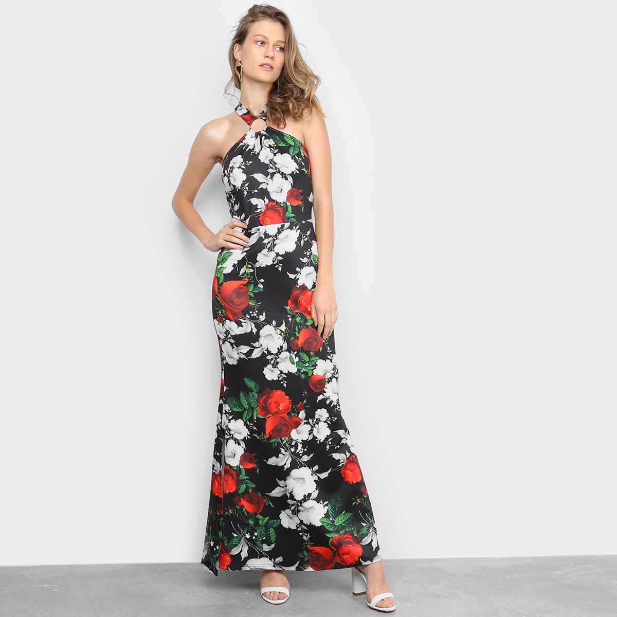 Vestido Edivi Longo Floral Decote Cruzado - Preto é ruim? Vestido Edivi Longo Floral Decote Cruzado - Preto é boa?