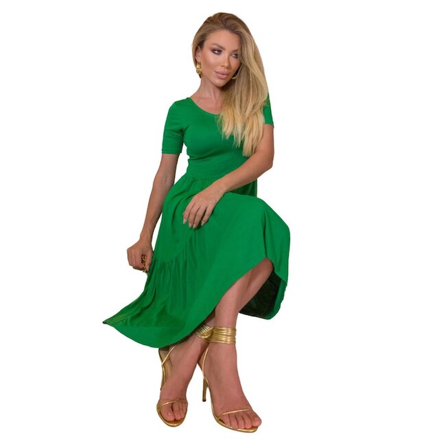 Vestido Elegante Longo Moda Feminina Tendência Verão