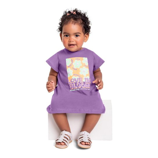Vestido em Meia Malha para Bebê Menina Bee Loop