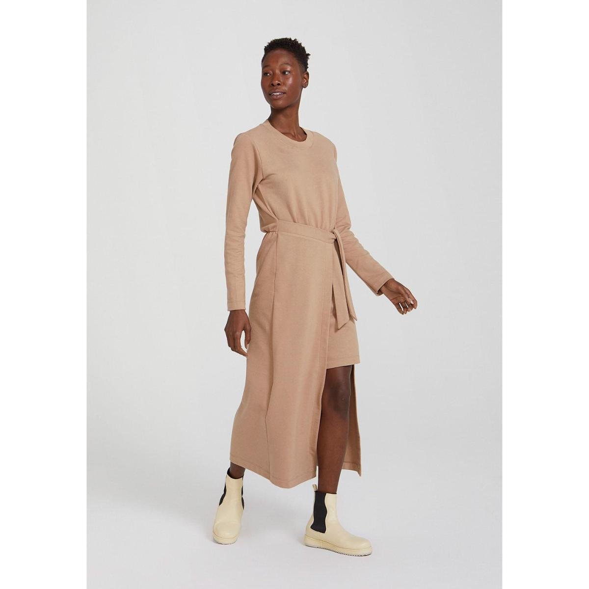 Vestido De Moletom Midi Vestido Marta Moletom Midi Com Fenda