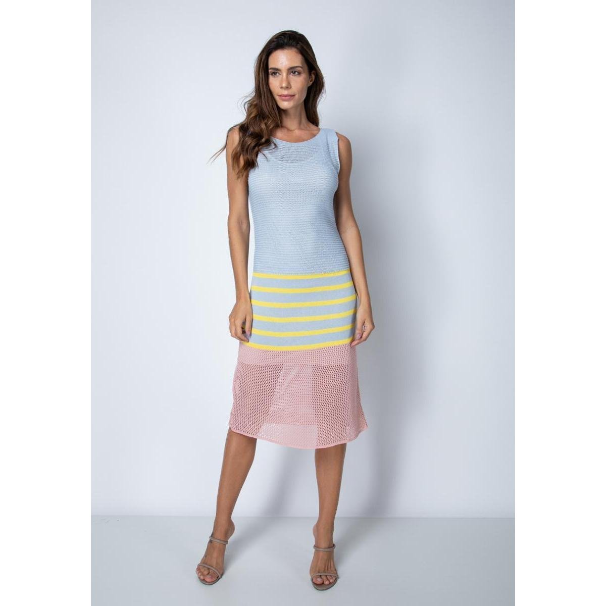 vestido midi de croche