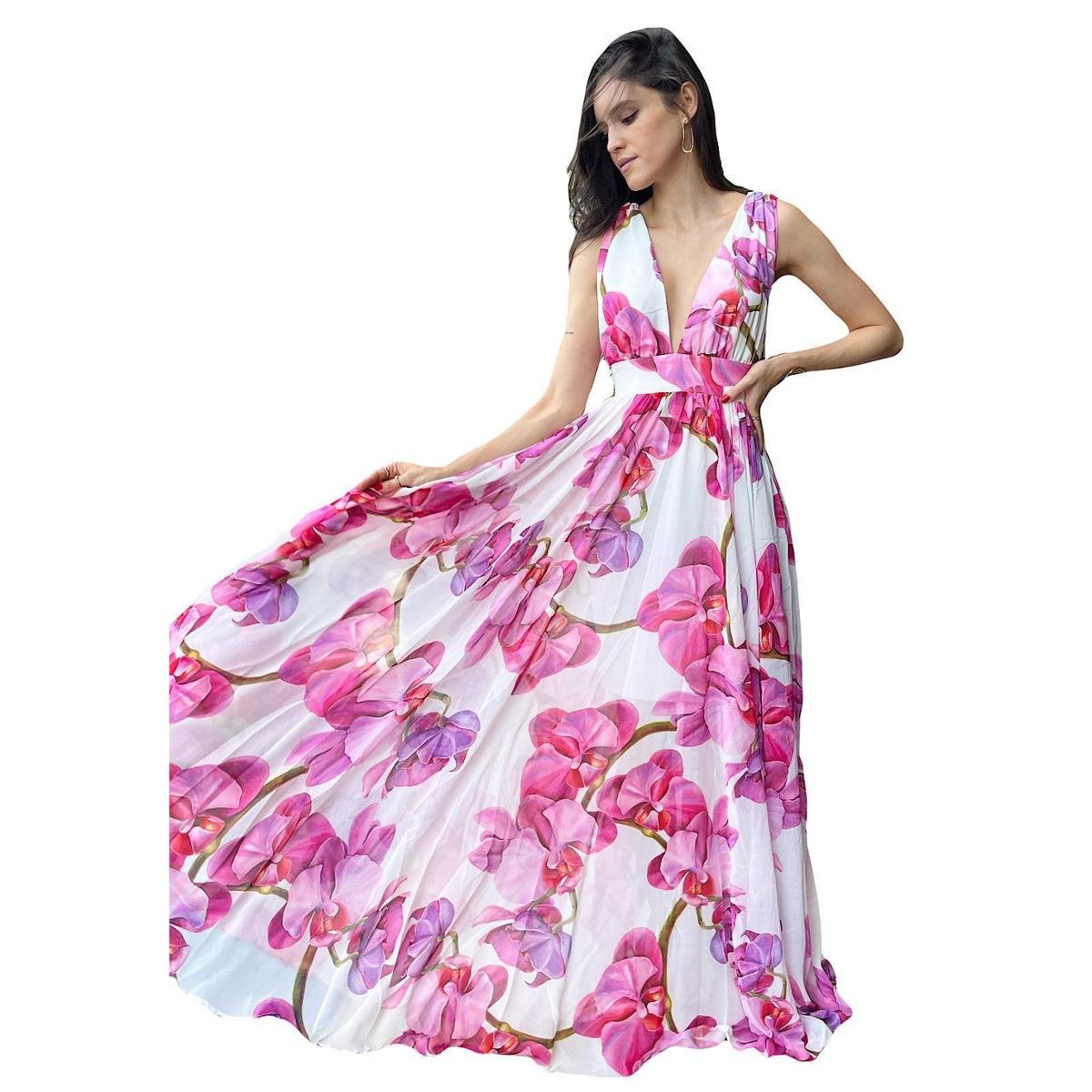 Vestido Esvoaçante Fuido Festa Casamento Campo Feminino Menor preço em Vestido Esvoaçante Fuido Festa Casamento Campo Feminino