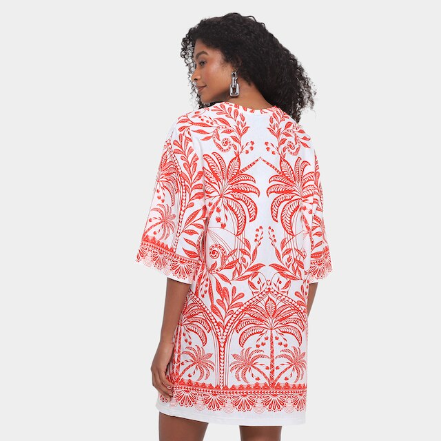 Vestido Farm T-Shirt Big Coqueiro De Flor